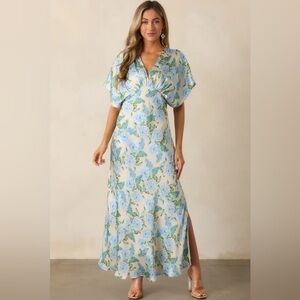 dress forum green dress Dress Forum One Shoulder Floral Pleated Dress main image 0